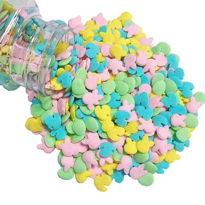 PhilaeEC Bunny Egg Confetti Sprinkles Edible for Cake Decoration Pastel Spring Easter Sprinkles Baking Cookie Cupcake Toppers Decoration Christmas Vanlentine Easter Supplies