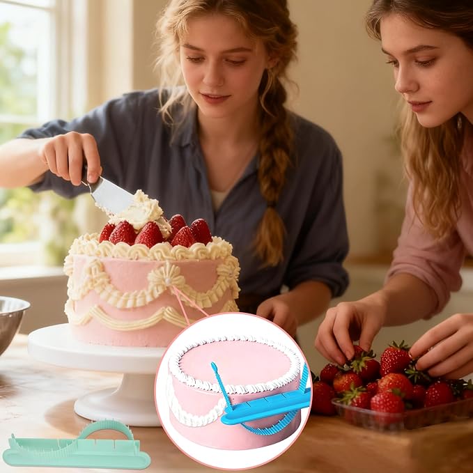 4PCS Cake Arch Guide Tool,Adjustable Fondant Cake Arc Ruler for Cake Baking | Decorative Marking Divider Aid,Pastry Decorating Supplies for Home Kitchen Bakeries Practical Swag Guide Gadgets Accessories