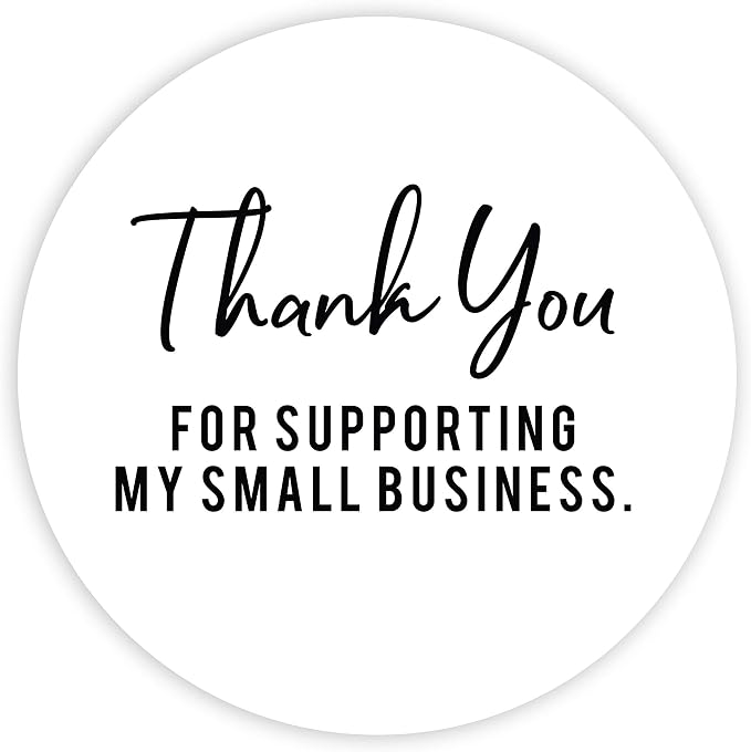 Andaz Press Round Small Business Thank You Labels, 120-Pack, for Supporting My Business, Packaging and Product Labels, Company Stickers