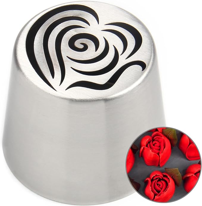 Extra Large Russian Piping Tips - Stainless Steel Flower Nozzles Set for Cake Decorating, Rose & Floral Icing Tips for Cupcakes, Cookies Professional Baking Tools (XXL, Style 87)