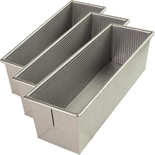 USA Pan Bakeware Pullman Loaf Pan, Large, Silver (Pack of 3)