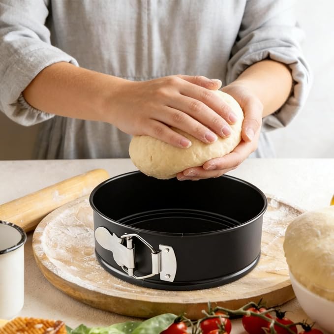 STARVAST 6 Pack 6 Inch Springform Pan - Non-Stick Mini Cheesecake Pans with Removable Bottom - Carbon Steel Leakproof Cake Molds for Baking, Instant Pot, Mousse (Black)