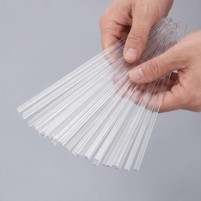WLLHYF 120 Pcs Cake Topper Sticks Acrylic Clear Sticks | Candy Cake Pops Sticks Reusable Candy Rods 6" Round Plastic Strip Cakes Topper Stick for DIY Crafts Party Decor