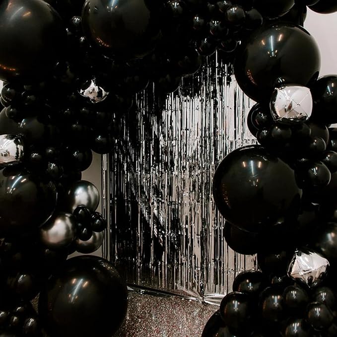 PartyWoo Black Balloons 100pcs 5 Inch Black Matte Latex Helium Balloons for Birthday Wedding Anniversary Graduation Bachelorette Engagement Bridal Shower Retirement Party Decorations Black-Y18