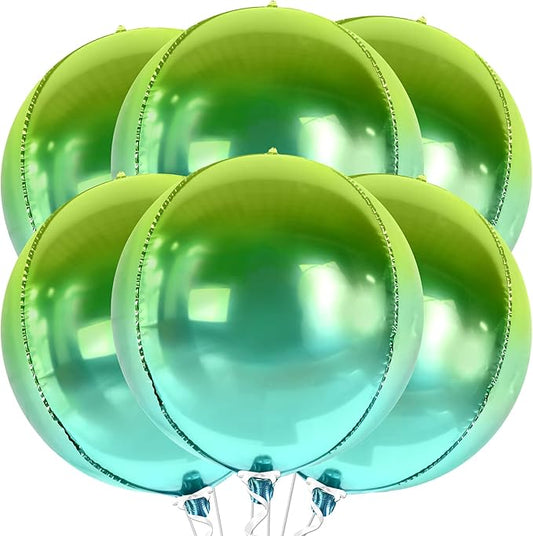 KatchOn, Big Gradient Green Mylar Balloons - 22 Inch, Pack of 6 | XtraLarge Metallic Green Balloons for St Patricks Day Decorations, Tropical Party Decorations, Ramadan Decorations, Birthday Décor