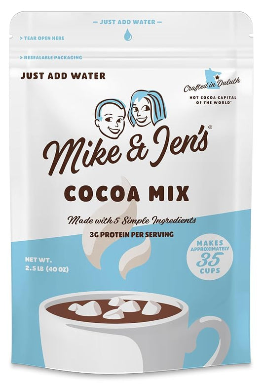 Mike & Jen's Hot Cocoa Mix - Rich and Creamy Chocolate Powder Drink, Bulk Size, 2.5 LB (40 oz), 35 Servings