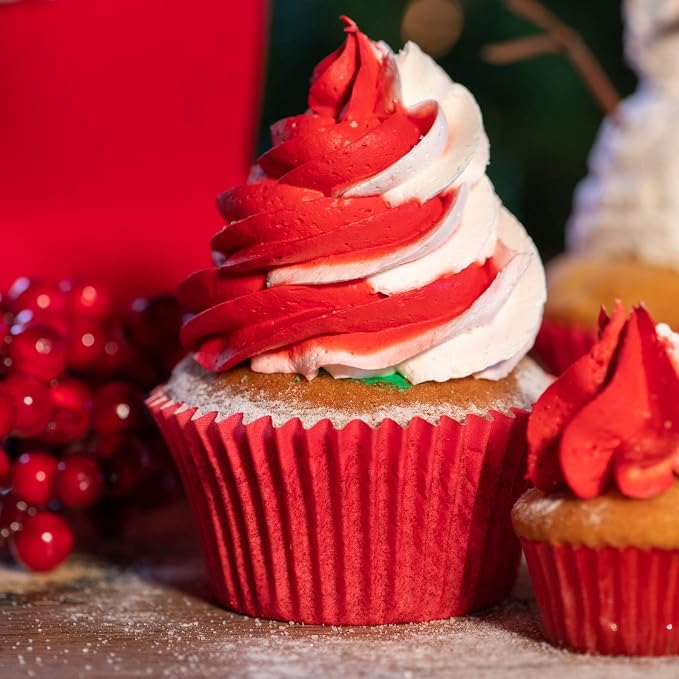 Standard Size Baking Cups Cupcake Liners 200 Pcs (Red)