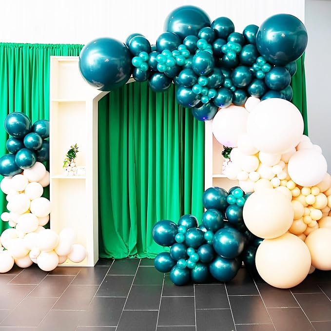 Voircoloria 90pack Dark Green Balloons Different Size 18/12/10/5 Inch Green Balloon Garland Arch Kit for Birthday, Graduation, St. Patrick's Day, Christmas, Baby Shower, Dinosaur Party Decorations