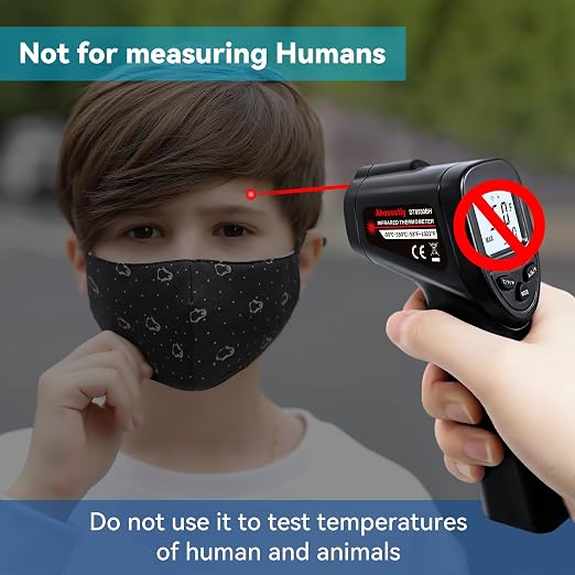 Infrared Thermometer Temperature Gun (NOT for Humans) -58℉~1022℉ (-50℃～550℃) Non-Contact Laser Instant-Read Digital Laser Infrared Ir Thermometer with Backlight(Black)