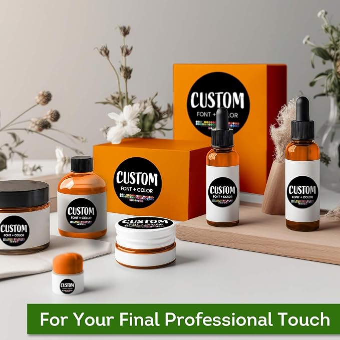 Custom Stickers for Weddings, Birthdays & Businesses - Personalized Labels with Your Logo - Waterproof, Fade and Heat Resistant - Pack of 100-1000 (Custom Text, 8 Inch)