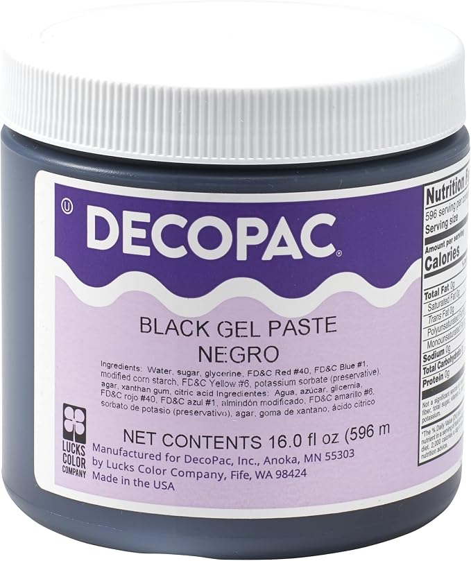 DecoPac Food Coloring | Paste Made In USA With Intense Colors, Food Color (Black) 16oz Black Food Coloring For Bakers