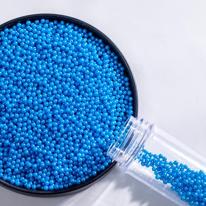 Christmas Dark Blue Sprinkles Edible Pearls 130g 4.6OZ,Cake sprinkles,Cookie sprinkles,Sugar Pearl, Edible Candy Pearls for Cake Cupcake Decorationg (4mm-Shenblue)