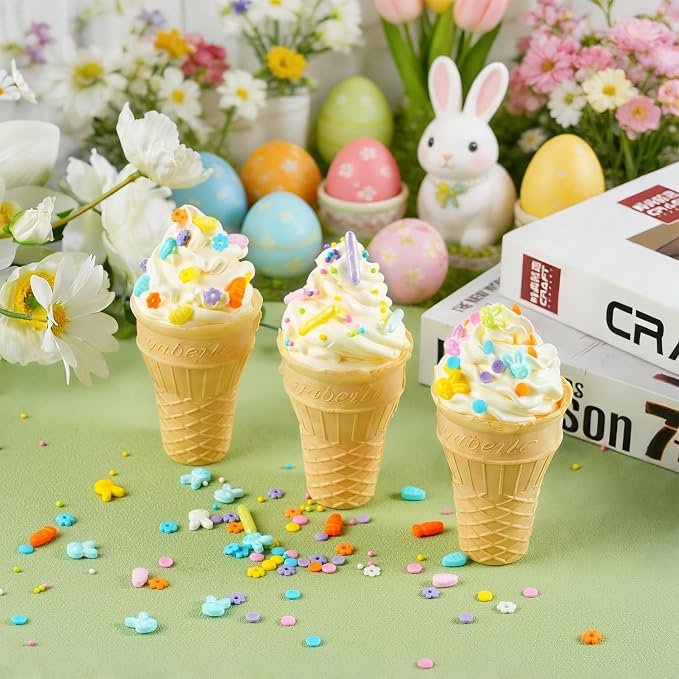 Easter Sprinkles Mix - 6.35oz Pastel Nonpareils Carrot Egg Bunny Sprinkles, Spring Sprinkles Confetti Sugar Rods, Rainbow Flowers for Cake Decorating, Cookies Baking Cake Ice Cream Cupcakes Topping