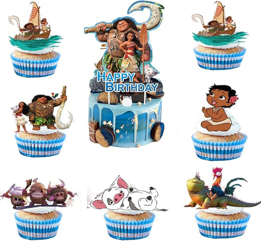 25PCS Cake Toppers Cupcake Toppers Cake Decorations Birthday Party Supplies Decorations (Style 8)