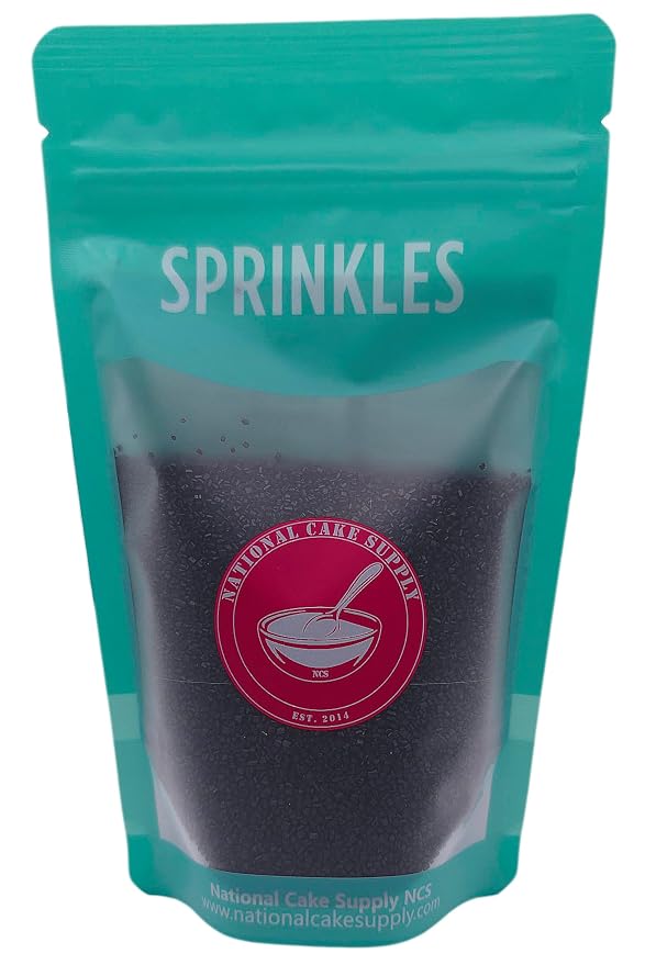 NCS Black Coarse Sanding Sugar, Crystal Decorating Sugar for Baking & Drink Rims, 7 oz