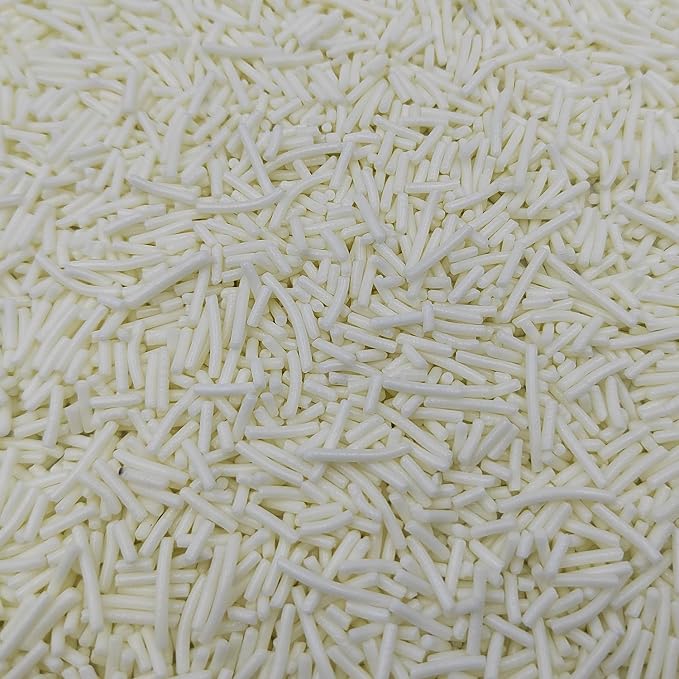 Jimmies Sprinkles, Edible Jimmy Sprinkles, White Crunchy Jimmies Mix for Cake Decorating, Edible Cookie Cupcake Decorations for Theme Baking and Christmas Party Treats
