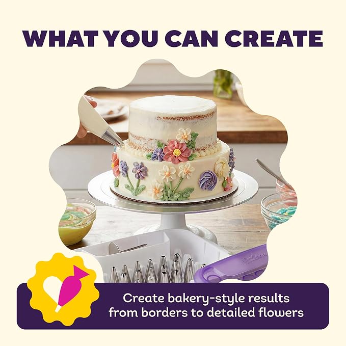 Wilton Master Cake Decorating Piping Tips Set - Decorating Supplies for Cakes & Cupcakes - Comes with Carrying Case - Includes Star, Leaf, Zigzag Tips & More - 55-Piece Set