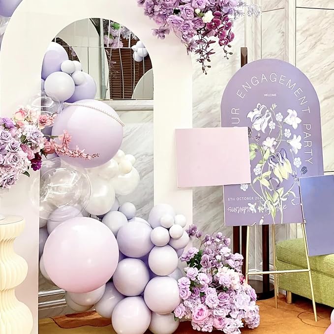 Voircoloria Lilac Purple Balloons, 66pack 12inch Faded Purple Latex Party Balloons for Wedding, Birthday, Graduation, Bridal Shower, Baby Shower, Gender Reveal, Anniversary Party Decorations