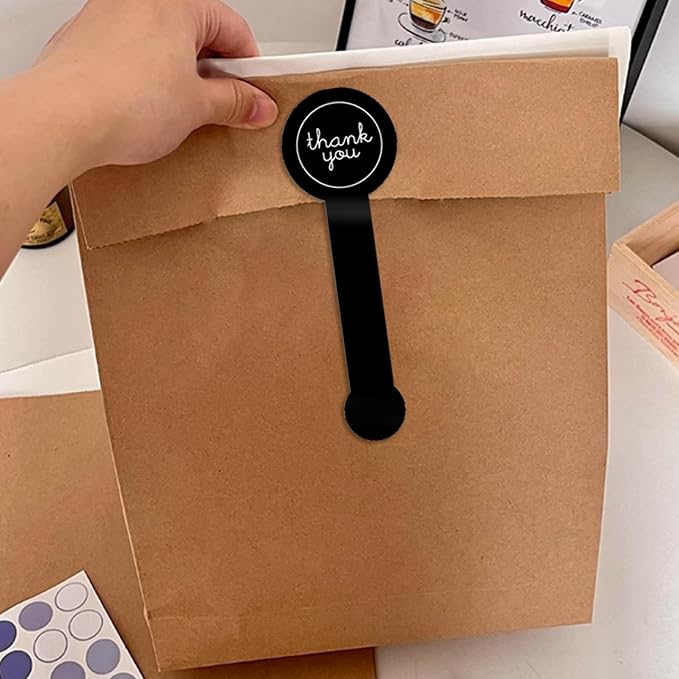 300pcs Black Handmade Food Baking Label Stickers for Baked Goods Packaging (StyleB)