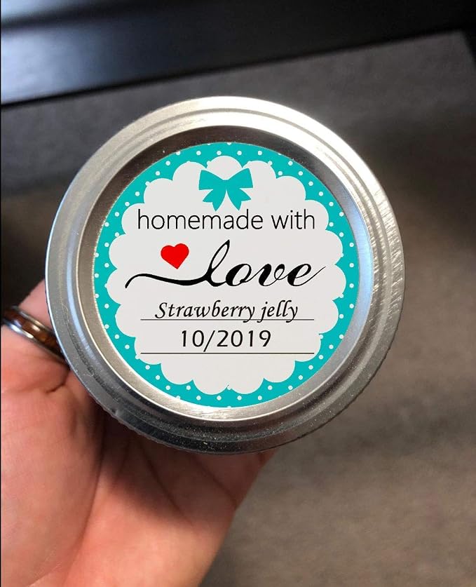 Homemade with Love Stickers 2 Inch DIY Jar Decoration Customizable Canning Jar Labels with Lines for Writing Baked Goods Packaging Stickers,504 Pcs