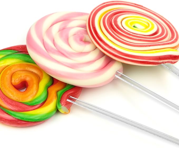 Beeveer 100 Pcs 7.87" Flat Clear Sticks for Cake Toppers Acrylic Candy Cake Pops Sticks Lollipop Reusable Candy Rods for DIY Cupcake Chocolate Cookie Dessert Decorations