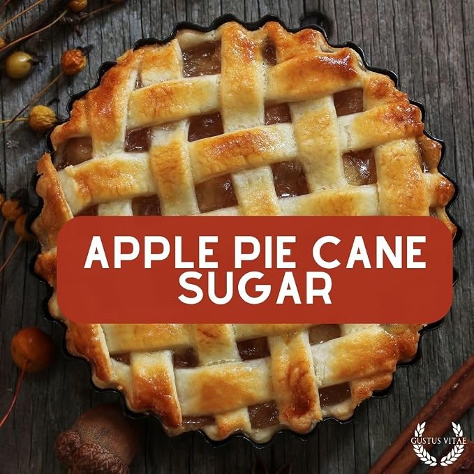 Apple Pie Cane Sugar | Artisanal Infused Sugar |1:1 Replacement For Cane Sugar | All Natural, Non GMO | Gourmet Sweetener | Hand Made, Small Batch | GLP-1 Friendly | Made in USA | Magnetic Tin | Gustus Vitae | #81