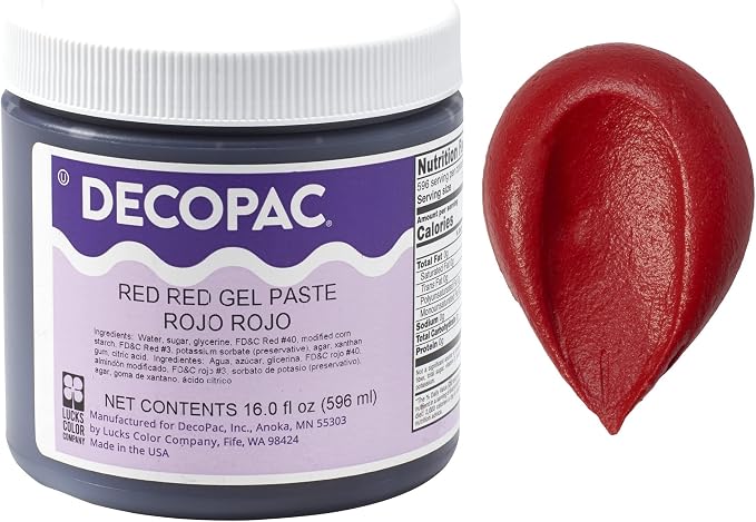 DecoPac Food Coloring | Paste Made In USA With Intense Colors, Food Color (Red) 16oz Red Food Coloring For Bakers