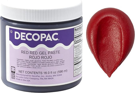 DecoPac Food Coloring | Paste Made In USA With Intense Colors, Food Color (Red) 16oz Red Food Coloring For Bakers
