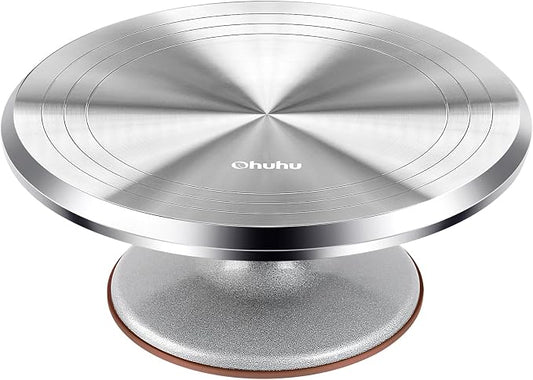 Ohuhu Cake Stand, Aluminium 12''Cake Turntable Decorating Bakery Supplies - BPA-Free Frosting Spinner Rotating Revolving Lazy Susan Perfect Gifts
