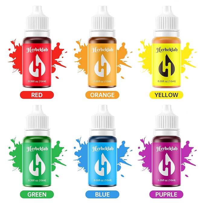 Food Coloring Liquid - 6 Colors x 10 ml Water-Based Concentrated Food Dye for Baking, Icing, Cake Decorating & Easter Eggs