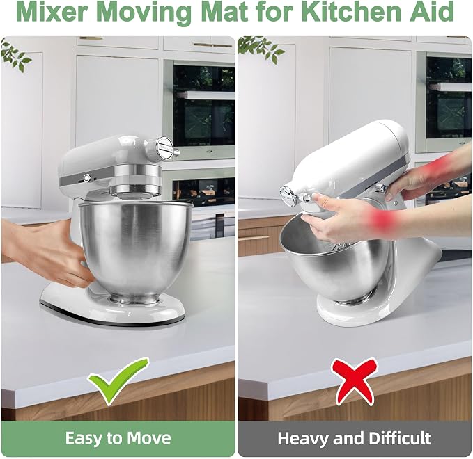 Sliding Mat Compatible with KitchenAid 5-8 Quart Bowl-Lift Stand Mixer, Acrylic Mixer Slider Mat for Kitchen Aid Stand Mixer, Slider Pad for Kitchen Appliances