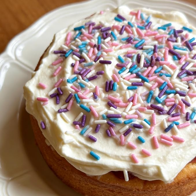 Homipooty Pastel Sprinkles Edible Purple Pink Blue White Jimmies Sprinkles for Cake Decorating Jimmies Sprinkles 78g/2.75oz Cookie Cupcake Topper Ice Cream