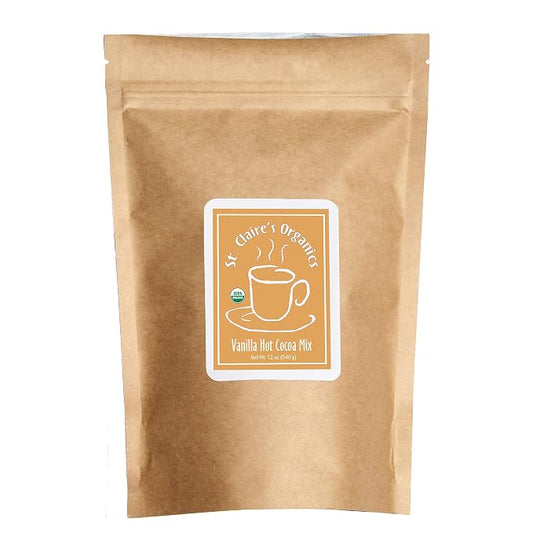 St. Claire's Organic Gourmet Hot Cocoa, (Vanilla, 12 Ounce Bag, 20 servings) | Allergen-Free, Vegan, GMO-Free, Gluten-Free | Made in our Allergen-Free facility