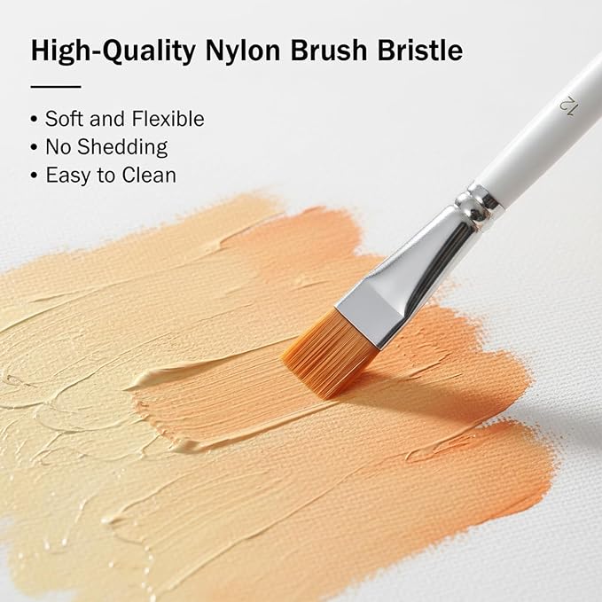 6 Pcs Cake Painting Brushes Food Paint Brushes Set Craft Basting Brush Kitchen Bakery Fondant Tool Food Safe Pastry Cookie Baking Decorating Brush for Dusting Edible Glitter Edible Color