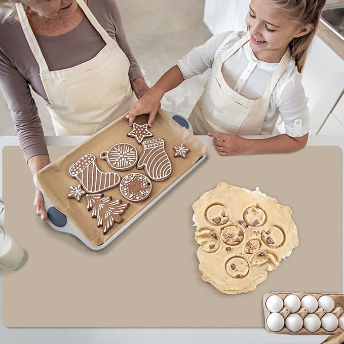 Extra Large Silicone Mat, Kitchen Counter Mat Placemats for Kids Silicone Mats for Countertop, Nonstick Silicone Table Mat for Pastry Crafts Baking Heat-Resistant Silicone Pad, 27.6'' x 19.7'' 1 Pack