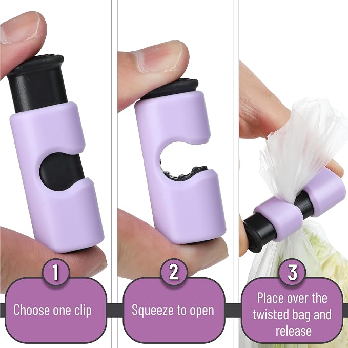 Mr. Pen- Squeeze and Lock Bread Bag Clips, 2.4 Inch, 8 Pack | Multicolor Squeeze Lock Clips, Reusable Bag Closures for Bread, Snacks, Coffee, Food Storage, Fits Thick and Thin Bags