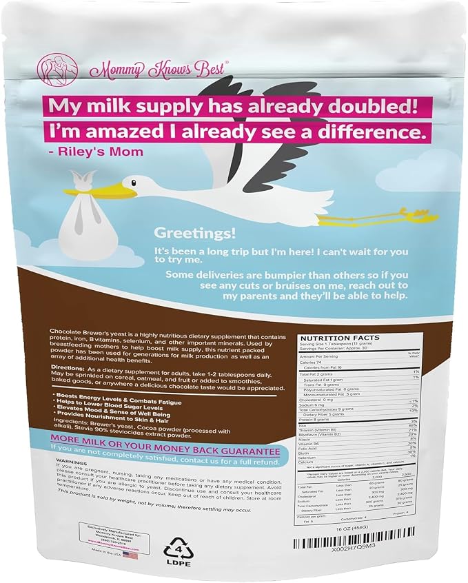 Brewers Yeast Powder for Lactation Cookies for Breastfeeding - Lactation Supplement for Increased Breast Milk - Nutritional Yeast for Lactation Support - Breastmilk Supplement for Women - Easy to Bake
