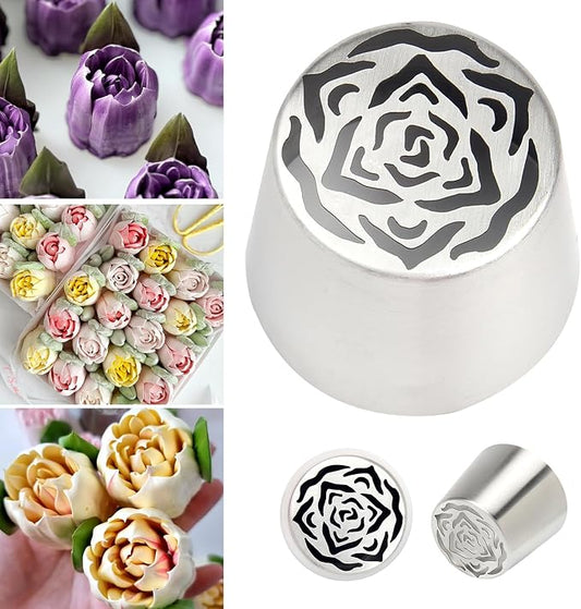 Extra Large Russian Piping Tips for Marshmallows Stainless Steel Flower Frosting Nozzles many styles Cake Decorating Baking tool for Buttercream, Cupcakes Cookies(SL58)