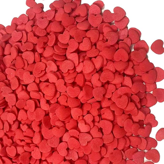 Valentines Sprinkles, Red Heart Sprinkles for Cake Decorating, Heart Sprinkles Edible for Baking, Ice Cream, Cookies, Cupcake Topper