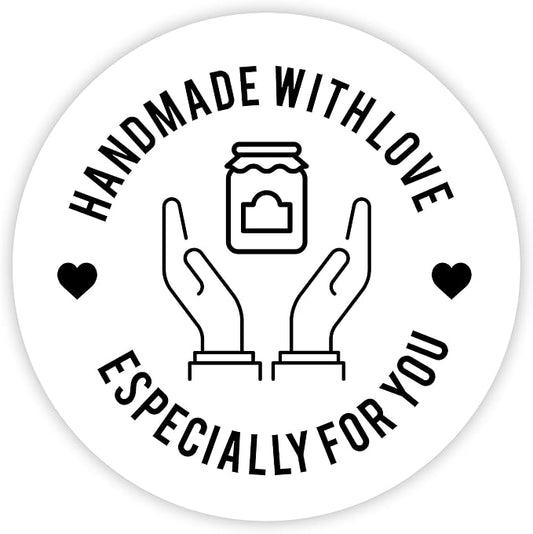 Andaz Press Round Small Business Sticker Labels, 120-Pack, Mason Jar Handmade with Love, Especially for You, Jam, Honey, Preserves Handmade Stickers for Packaging, Product Labels for Small Business