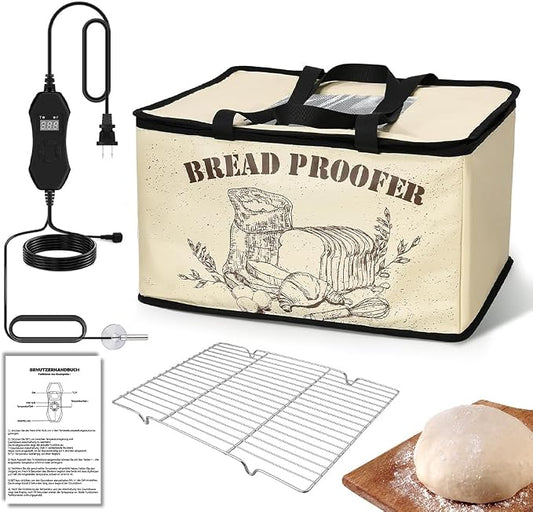 Folding Bread Proofing Box, Sourdough Bread Proofer Warming Box with Shelf and Heater Precise Temperature Fermentation (50–113℉) Dough Start Container for Home Making Pizza Baking Kombucha