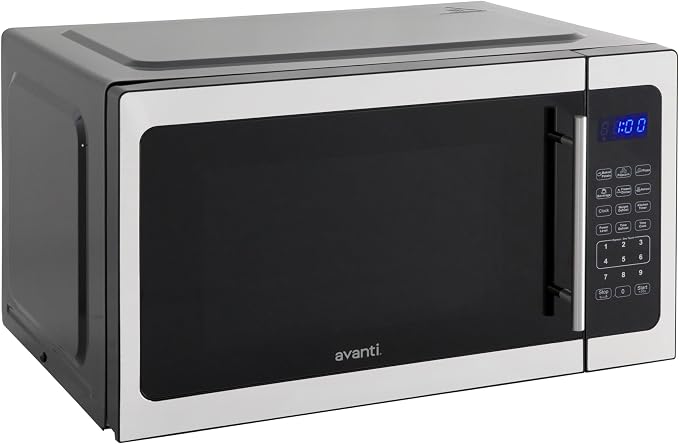 Avanti 1.5 Cu. Ft. Countertop Microwave Oven, 1000 Watts, Stainless Steel, One-Touch Presets, Speed Defrost, Child Lock, Ideal for Apartments, Dorms & RVs, 1.5 cu.ft., Stainless Steel
