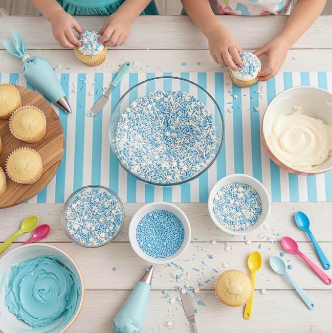 Manvscakes, Natural Sprinkles, No Artificial Dyes, Snowflake Edible Sprinkles, Holiday Cake Decorations, Dessert, Cookies, 3 ounces, Christmas Sprinkles, Winter Baking, Gluten Free, Blue Sprinkle