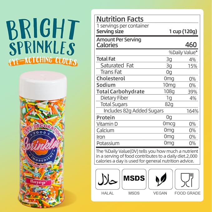 Easter Sprinkles Mix, 4.2 oz Edible Bunny Rabbit Sprinkles with Pastel Spring Nonpareils Jimmies Sprinkles for Baking, Cake Decorating Supplies for Easter Ice Cream Cookies Cupcake Topper & Holiday Treats