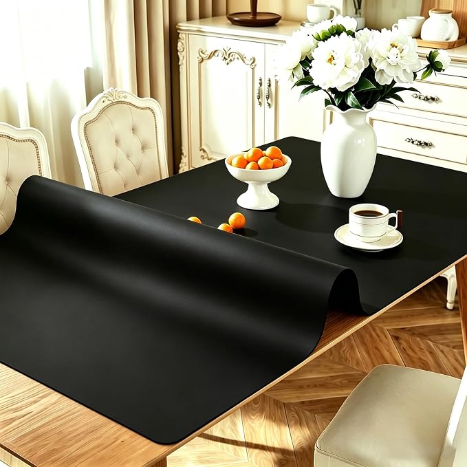 Extra Large Silicone Mat, 42x96 Inch Silicone Table Mat, Heat Resistant Table Protector, Waterproof & Scratch Resistant, Suitable for Dining Tables, Desks, Kitchen Countertops, Black