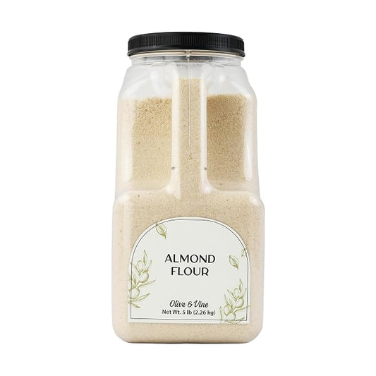 Olive & Vine Almond Flour, Nutty Flavor, For Baking & Cooking, Rich Tradition, Authentic Taste, For Global Recipes (5 Pound)