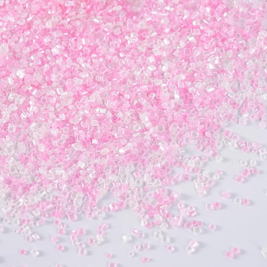 Valentine Sanding Sugar Mix 4.23 oz Edible Pink White Sprinkle Sparkling Sugar Mix, Perfect for Cake Decorations, Baking, Ice Cream, Cookies, Cupcake Topper Wedding Party Celebrations