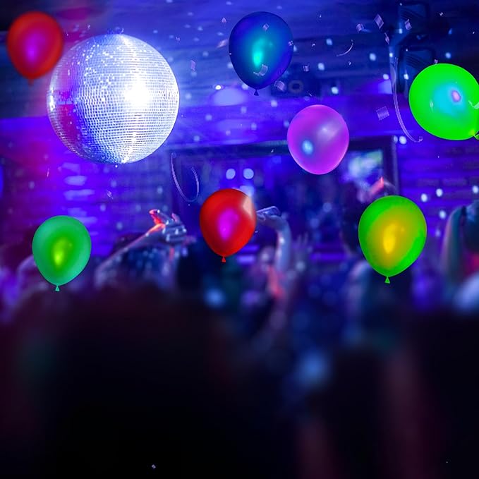 150 Pcs UV Neon Balloons, 7 Colors Blacklight Reactive Fluorescent Balloons Glow in the Dark Birthday Decorations for Birthday, Wedding, Neon Party, Glow Party Decorations Supplies