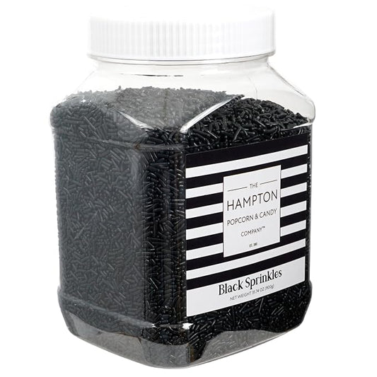Black Sprinkles Jimmies 1.98 Pounds Container, Sprinkles For Cake Decorating, Cake Sprinkles, Sprinkles For Baking, Ice Cream & More, The Hampton Candy Company