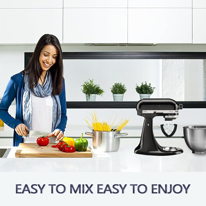 Flex Edge Beater for KitchenAid 4.5/5 QT Tilt Head Stand Mixer Fits 4.5-5 Quart Bowls,With Silicone Edges For Kitchen Aid Accessories and Attachments,Black